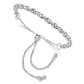 14K White Gold Polished Fancy Link Adjustable Bracelet, 5 mm