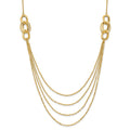 14K Polished Four Layer Rope Chain 18 inch Necklace, 18 mm