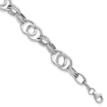 14K White Gold Polished Fancy Link Bracelet, 7.75 x 10 mm