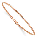 14K Rose Gold Polished Diamond-cut Beaded 7 inch Bracelet, 7 x 2 mm