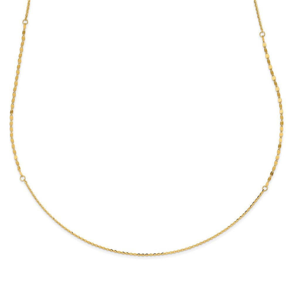 14K Polished Fancy Necklace, 36 x 2 mm