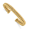 14K Polished Fancy Link Cuff Bangle, 8 mm