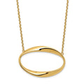 14K Polished with 1in ext. Necklace, 18 x 1 mm