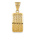 14K Polished Hollow Fancy Pendant, 28 x 10 mm