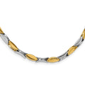 14K Two-tone Polished Fancy Link Necklace, 17 x 5 mm