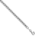 14K White Gold Polished and Diamond-cut Beaded 7.25 inch Bracelet, 7.25 mm