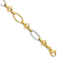 14K Two-tone Polished Fancy Link Bracelet, 7.75 x 10 mm