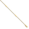 14K Bar 4-Station 10 inch Plus 1 inch Extender - Total 11 inch Anklet, 10 mm