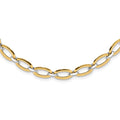 14K Two-tone Polished Oval Link 18 inch with .25 inch extender Necklace, 18 x 6.79 mm
