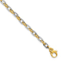 14K Two-tone Polished Diamond-cut 2.25mm Open Link 7.5 inch Bracelet, 7.5 x 2.28 mm