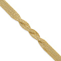 14K Polished Multi Strand Twisted Bracelet, 7.5 x 6.05 mm