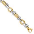14K Two-tone Polished 8.25mm Open Link 7.5 inch Bracelet, 7.5 x 8.23 mm