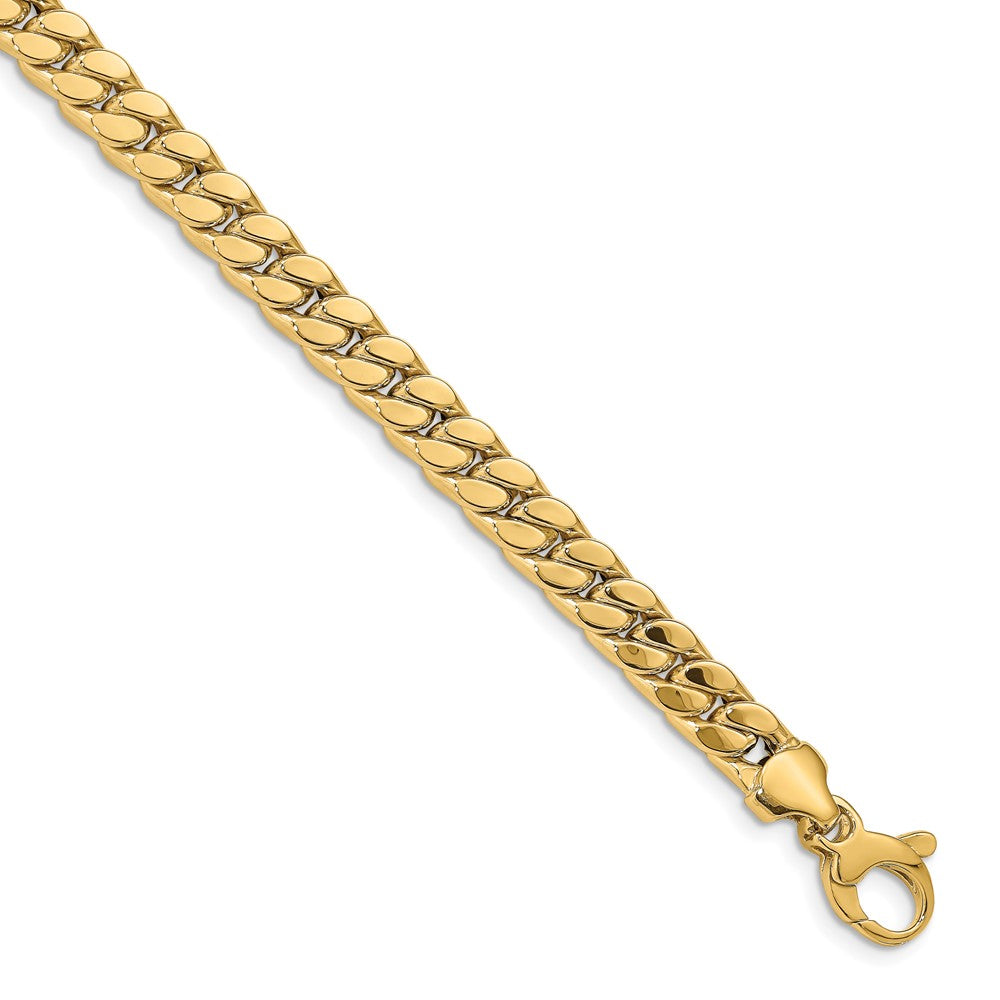 14k Men's Polished 6.25mm Curb 8.5 inch Bracelet, 8.5 x 6.3 mm