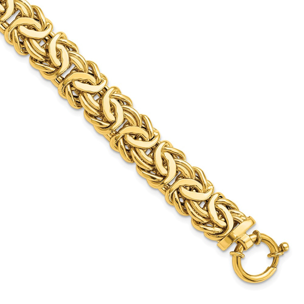 14K Polished Fancy Link 7.5 inch Bracelet, 7.5 mm, 16.47 g