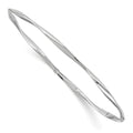 14K White Gold Polished Twisted Slip-on Bangle, 8.25 x 2.5 mm