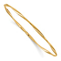14K Polished Twisted Slip-on Bangle, 7.5 x 2.5 mm
