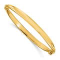 14K Polished Hinged Bangle, 7.25 x 5.6 mm