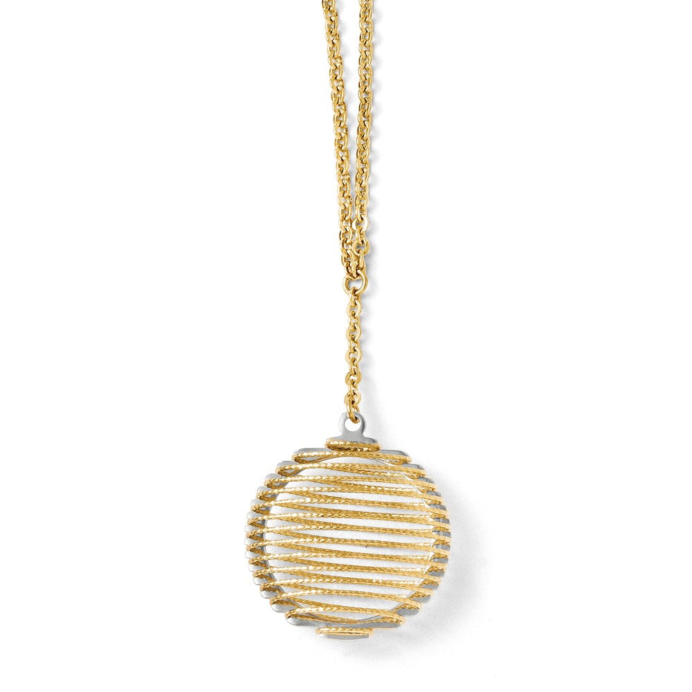 14k Two-tone Wire Wrapped Necklace, 18 mm