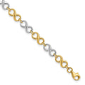 14K Two-tone Polished Infinity Link 7.25 inch Bracelet, 7.25 x 5 mm