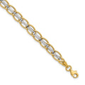 14K Two-tone Polished Fancy Link 7.25 inch Bracelet, 7.25 mm, 4.42 g