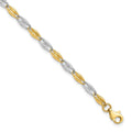 14K Two-tone Polished Fancy Link 7.25 inch Bracelet, 7.25 mm, 2.87 g