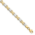 14K Two-tone Polished 7.25 inch Bracelet, 7.25 mm