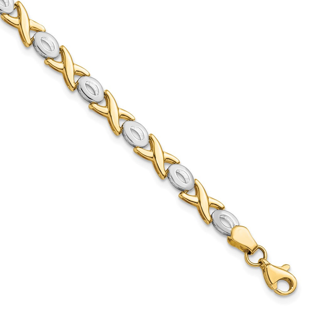 14K Two-tone Polished 7.25 inch Bracelet, 7.25 mm