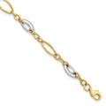 14K Two-tone Polished Fancy Link 7.25 inch Bracelet, 7.25 mm, 2.53 g