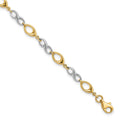 14K Two-tone Polished Infinity Link 7.5 inch  Bracelet, 7.5 x 4 mm
