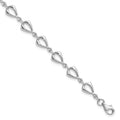 14K White Gold Polished 6.0mm Open Link 7.5 inch Bracelet, 7.5 x 6 mm