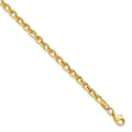 14K Polished 4.0mm Link 7.5 inch Bracelet, 7.5 x 4 mm