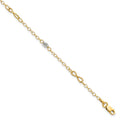 14K Two-tone Polished and D/C Bracelet, 7.5 x 3 mm