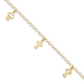 14K Polished Cross Bracelet, 7.5 mm