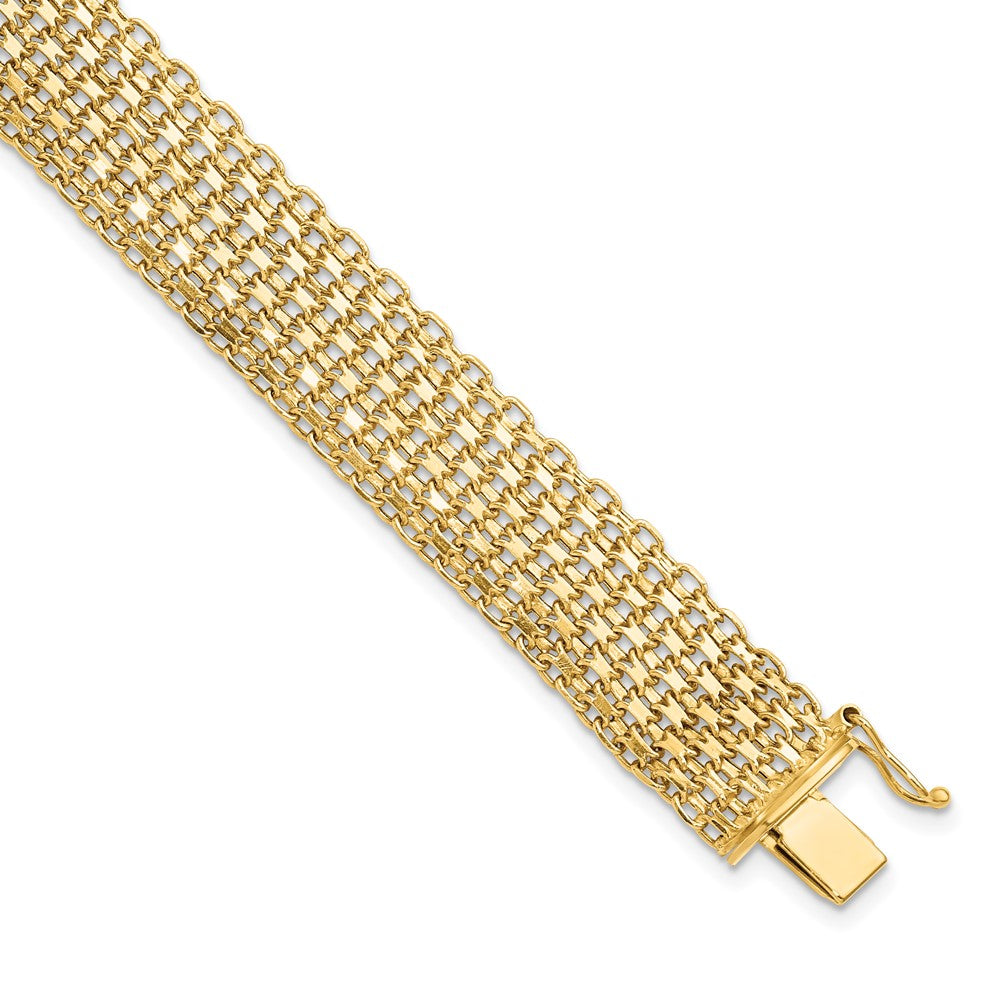 14K Polished 8 inch Bracelet, 8 x 12.3 mm