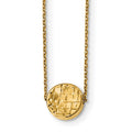 14K Polished D/C Round Necklace, 17 mm