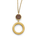14k Purple Druzy Scratch-finish Necklace, 17 mm