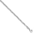 14K White Gold Polished and Diamond-cut 5.0mm Beaded 7.5 inch Bracelet, 7.5 x 3 mm