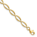 14K Polished and Diamond-cut 5.0mm Fancy Link 7 inch Bracelet, 7 x 6 mm