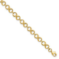 14K Polished 5.0mm Infinity Link 7 inch Bracelet, 7 x 5 mm
