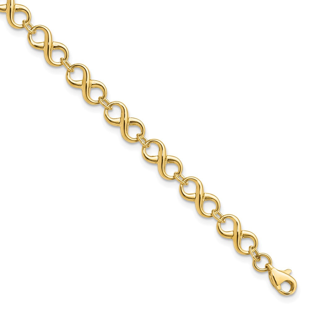 14K Polished 5.0mm Infinity Link 7 inch Bracelet, 7 x 5 mm