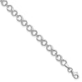 14K White Gold Polished 6.0mm Infinity Link 7 inch Bracelet, 7 x 6 mm
