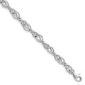 14K White Gold Polished Fancy Link Bracelet, 7.5 x 7 mm