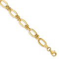 14K Polished Fancy Link Bracelet, 7.5 x 8 mm