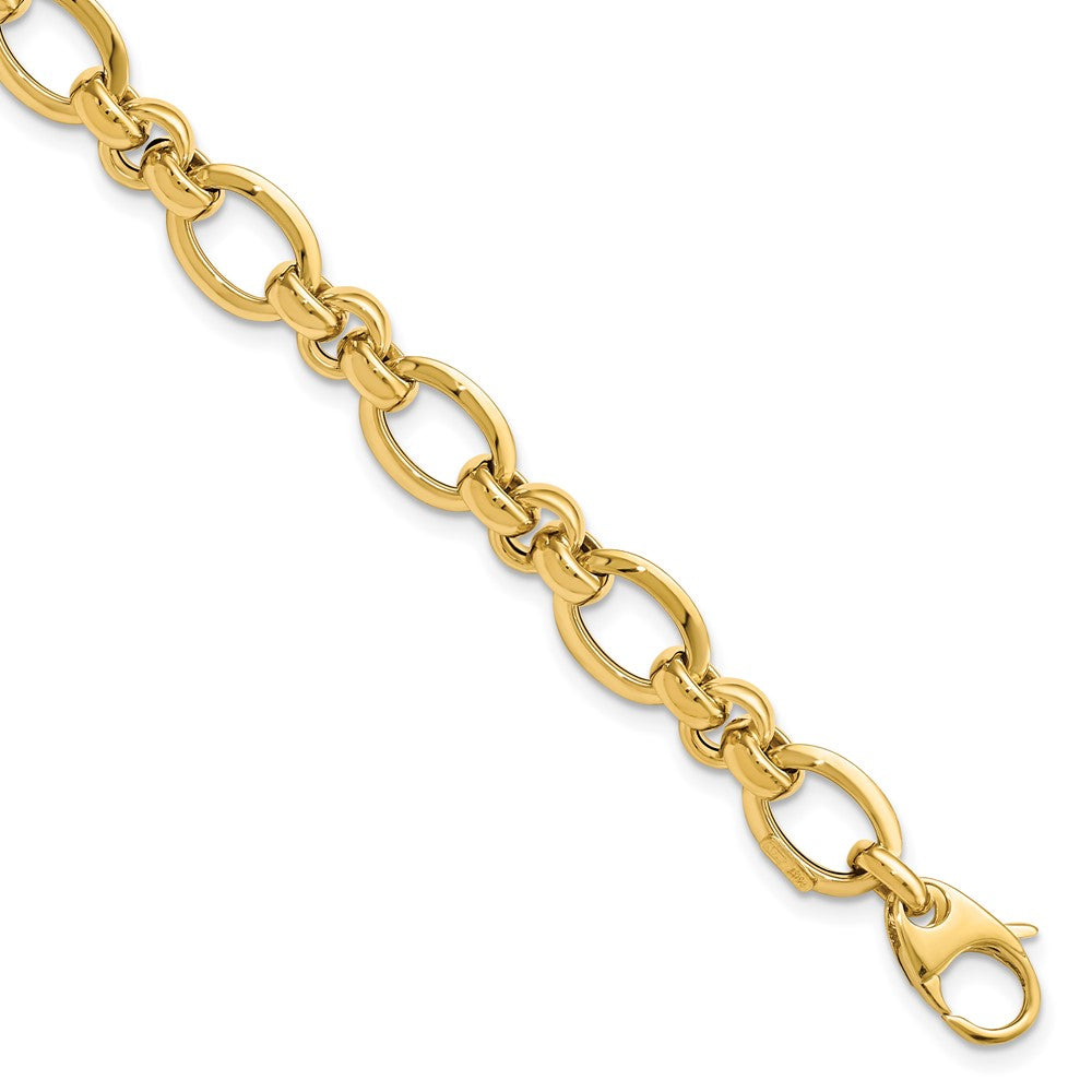 14K Polished Bracelet, 7.5 x 9 mm