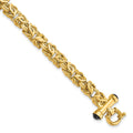 14K Polished 9.0mm Fancy Link with Black Onyx 8 inch Bracelet, 8 x 9 mm