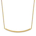 14K Polished and Diamond-cut 16 inch with 2in extender Bar Necklace, 18 x 1 mm