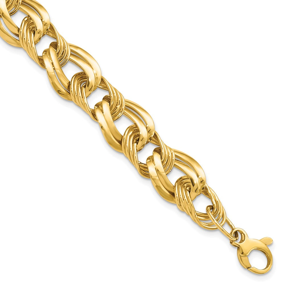 14K Polished Fancy Link Bracelet, 8 x 13 mm
