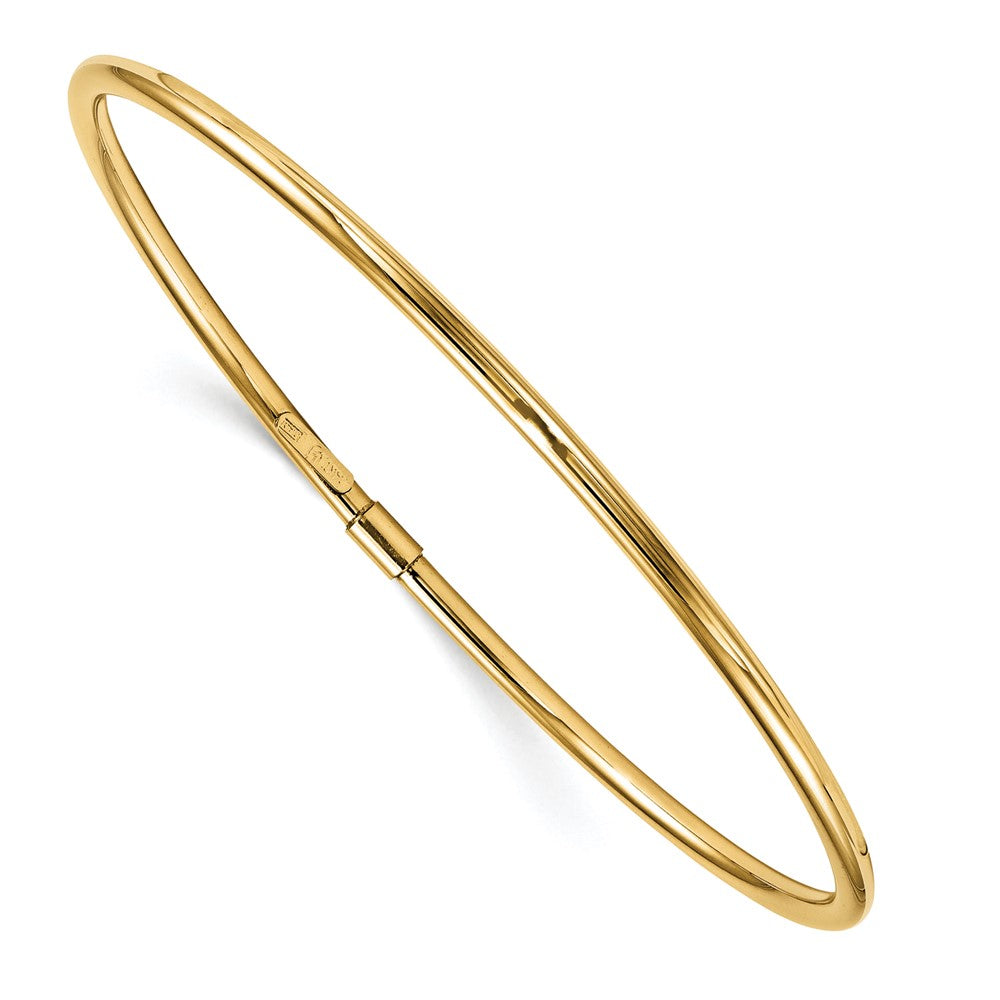 14K Polished Slip-on Bangle, 7.5 x 2.5 mm