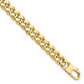 14K 8.5mm Beveled Curb 8 inch Bracelet, 8 x 8.5 mm