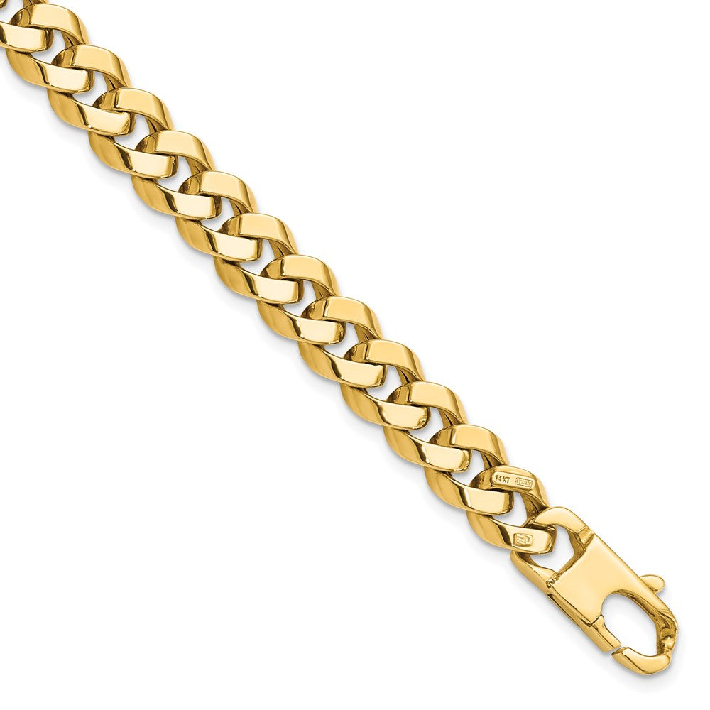 14K 8.5mm Beveled Curb 8 inch Bracelet, 8 x 8.5 mm